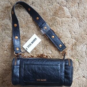 Steve Madden Black and Gold Crossbody Bag